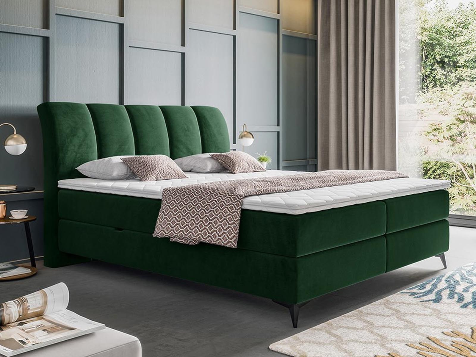 Boxspring FOGACHIA 180x200 cm groen