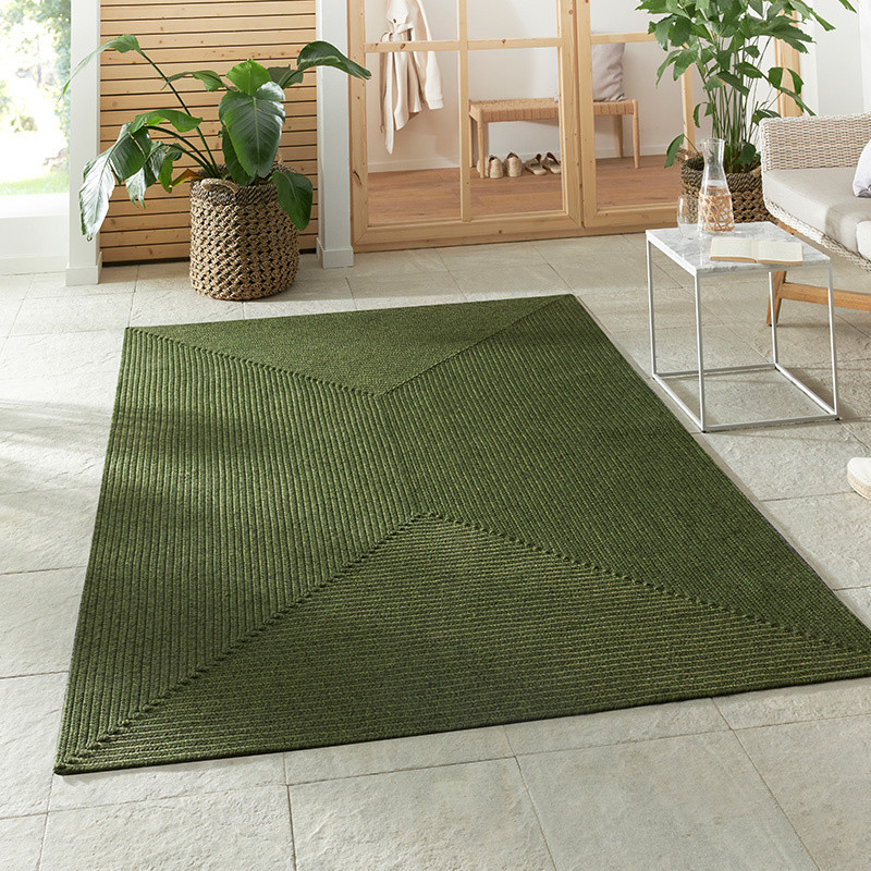 Jute Vloerkleed Braids Groen - NORTHRUGS - 160x230 cm - Rechthoek - Dekbed-Discounter.nl