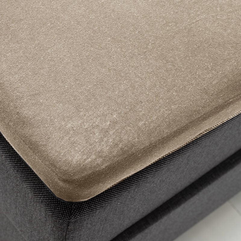 Hoeslaken Stretch - Topper - Taupe - 100x200 cm - Taupe - Fresh and Co - Dekbed-Discounter.nl