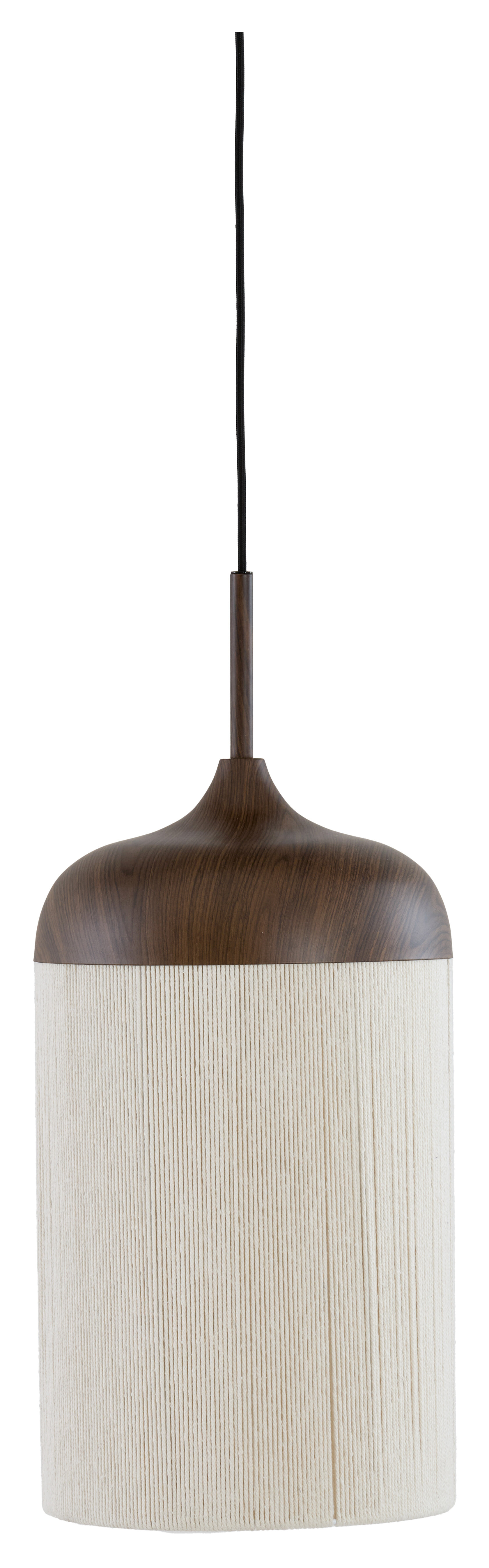 Light & Living Hanglamp Dania Houtlook en touw, 22cm - Donkerbruin