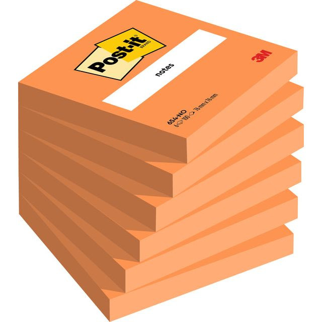 Post-it Notes, 100 vel, ft 76 x 76 mm, neonoranje