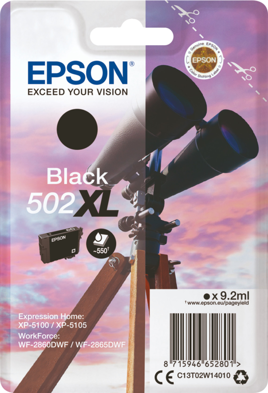 Epson 502XL Cartridge Zwart