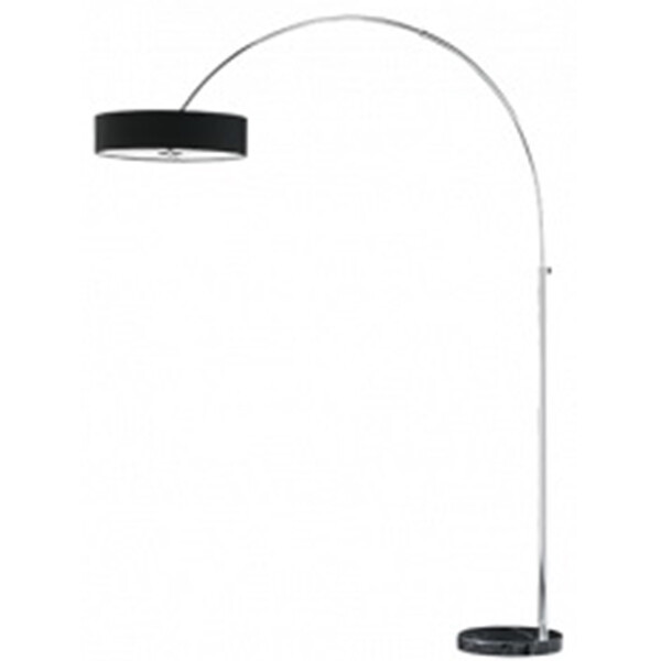 LED Vloerlamp - Trion Perezon - E27 Fitting - 3-lichts - Rond - Mat Chroom/Zwart - Aluminium