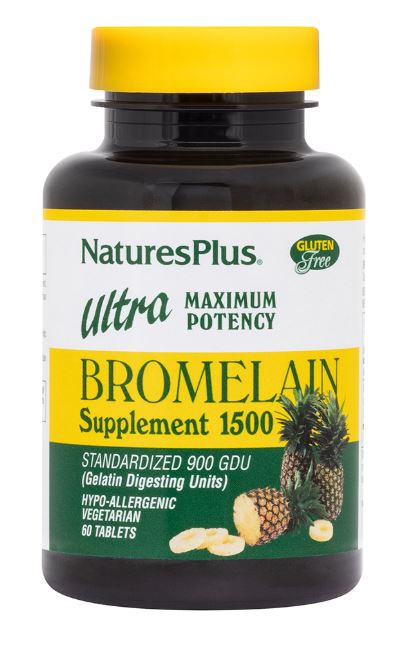 Bromelain Supplement 1500 Ultra Maximum Potency (60 Tablets) - Nature&apos;s Plus