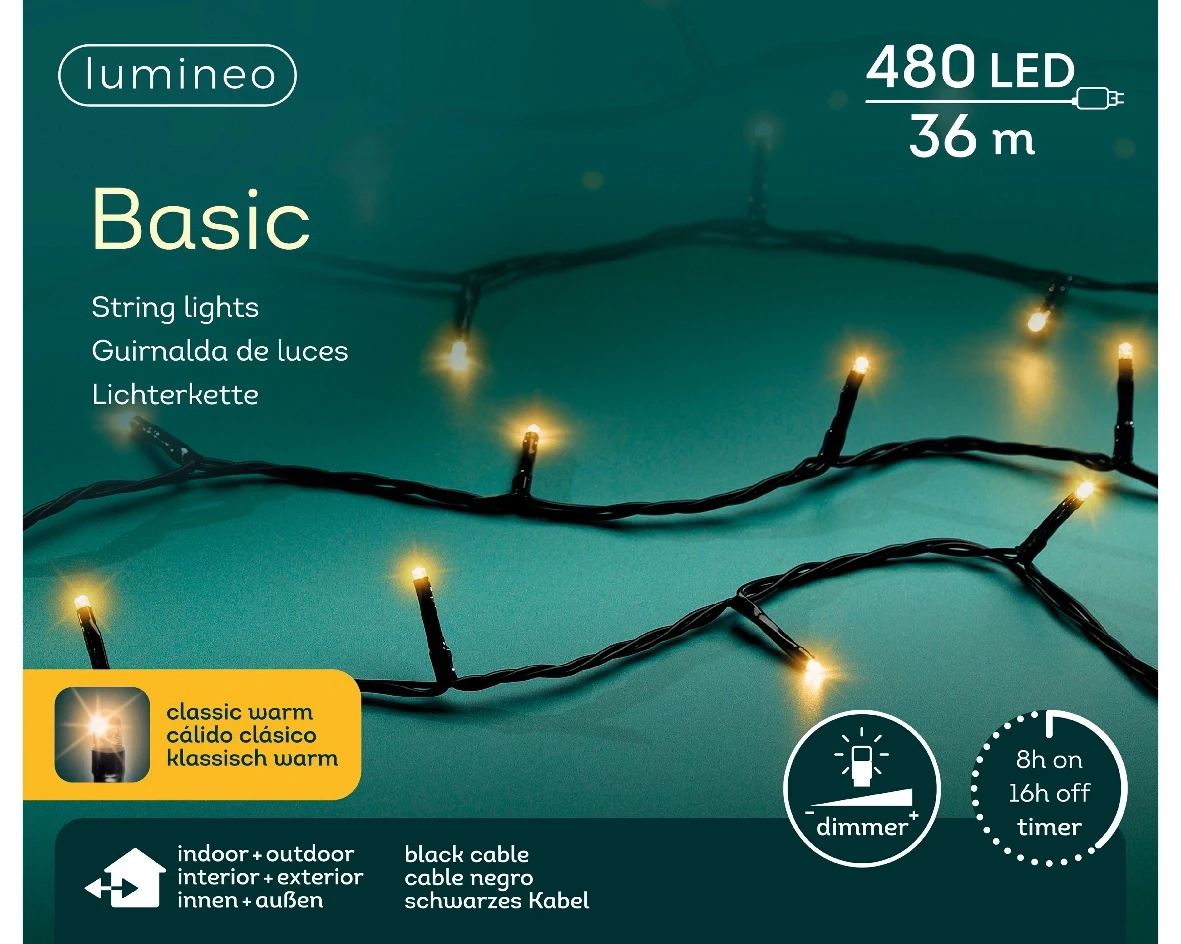 Lumineo basic Rice 480LED 36m klassiek warm