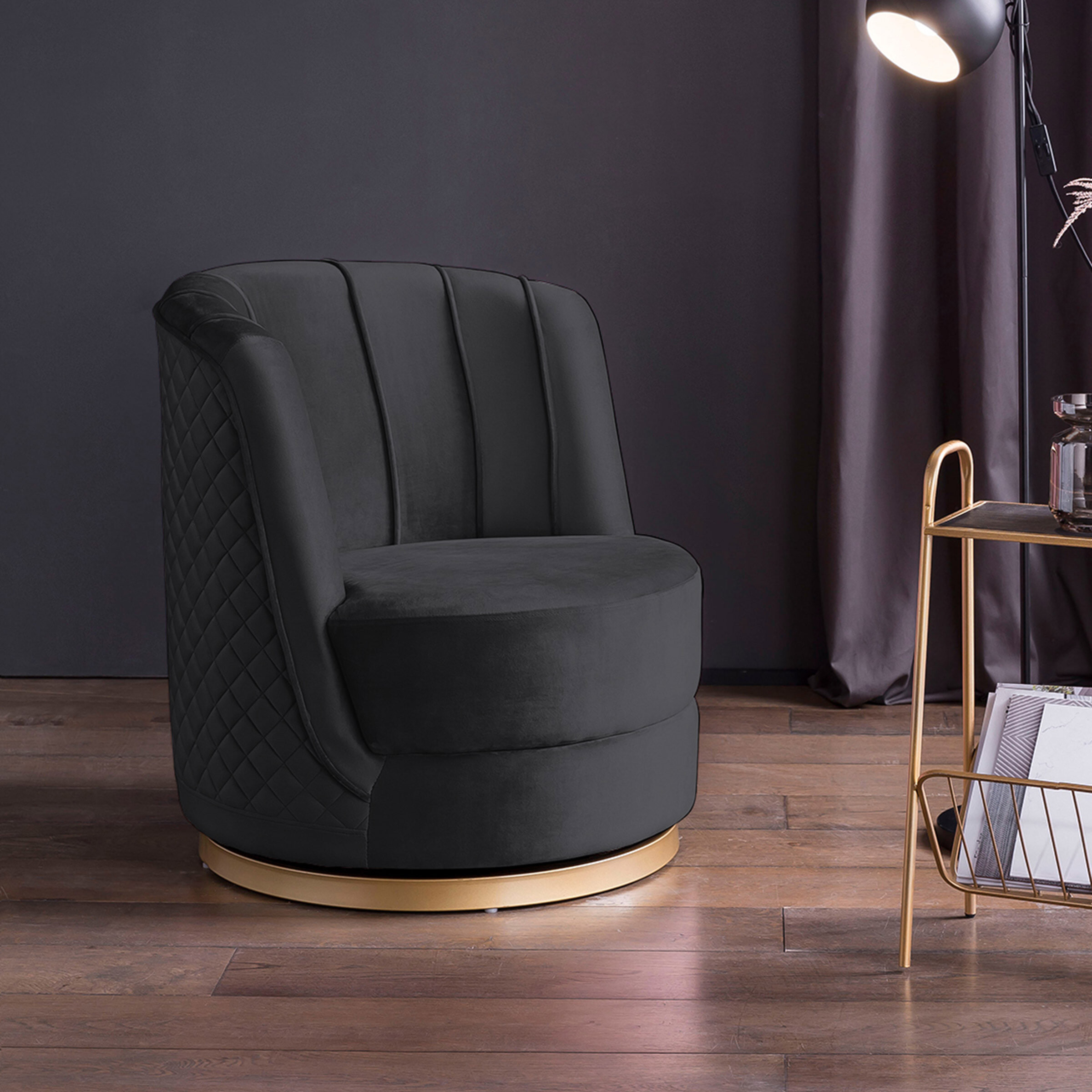 Artistiq Living Draaibare Fauteuil Meggie Velvet - zwart