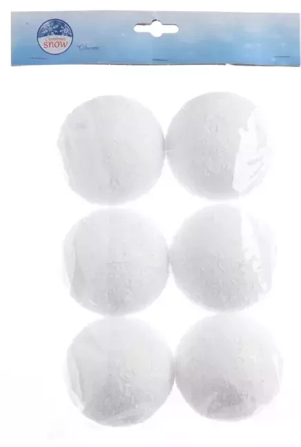 Decoris Sneeuwballen foam hang 8cm wit 6st