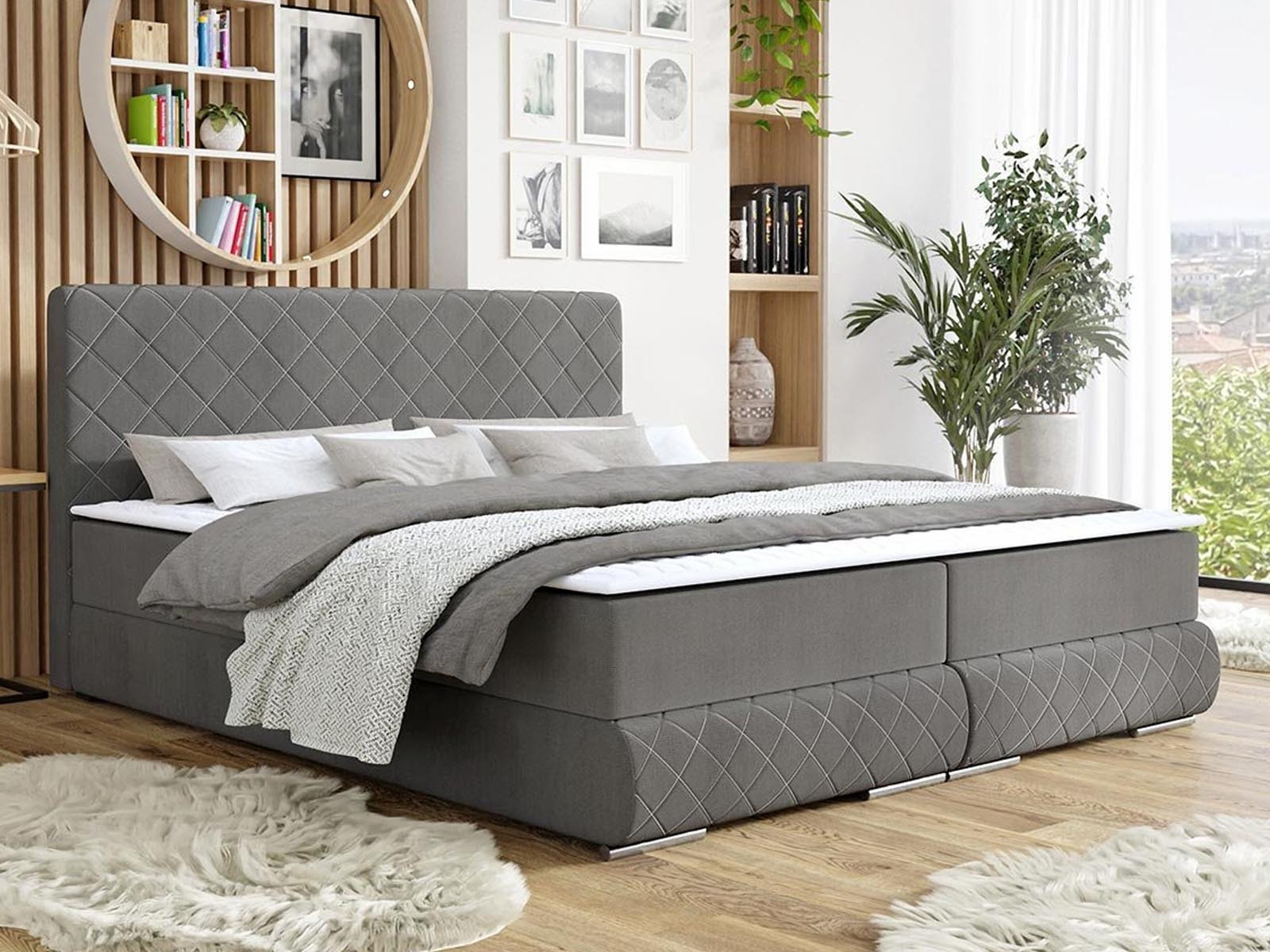 Boxspring PALADIUM 160x200 cm grijs