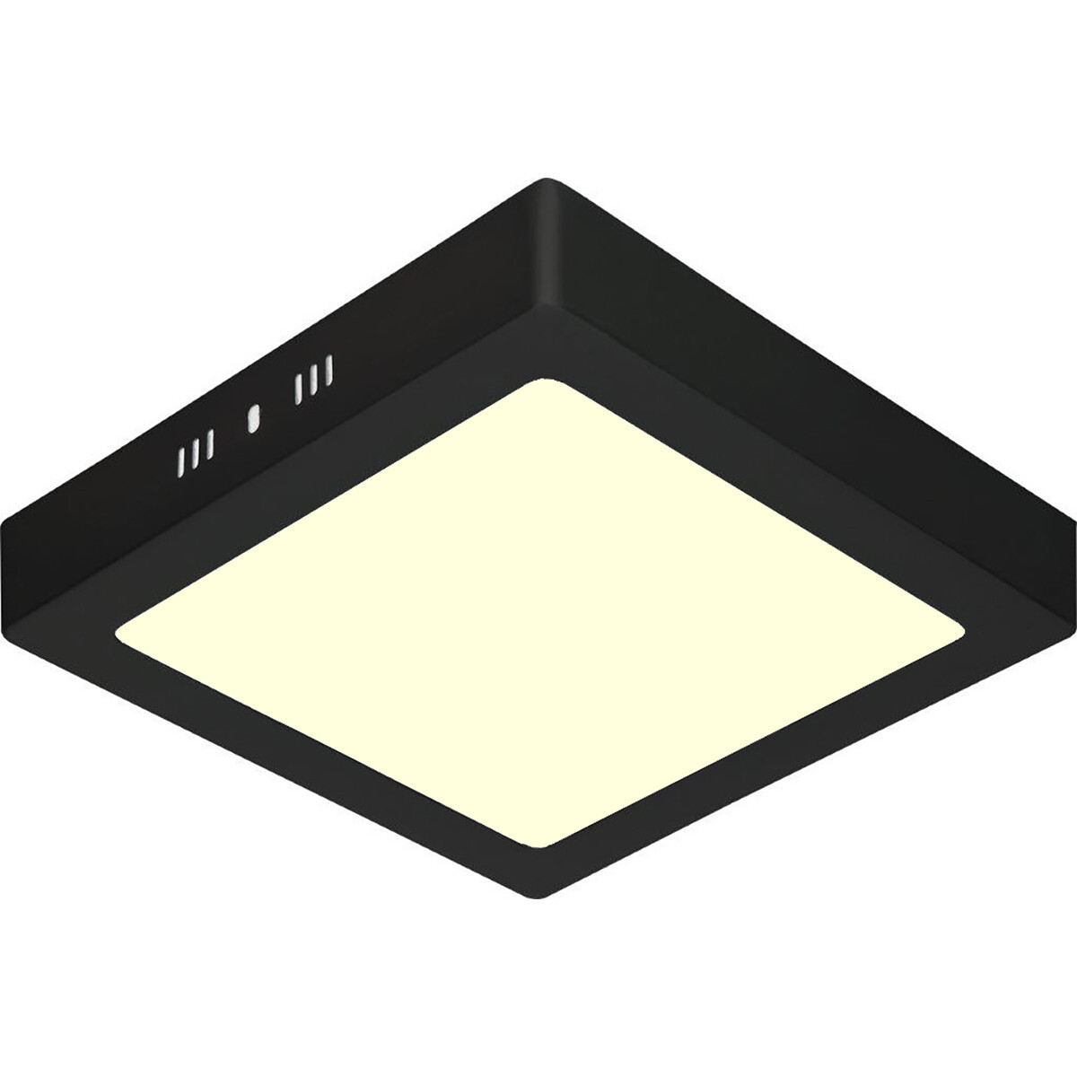 LED Downlight - 18W - Warm Wit 3000K - Mat Zwart - Opbouw - Vierkant - Aluminium - 225mm