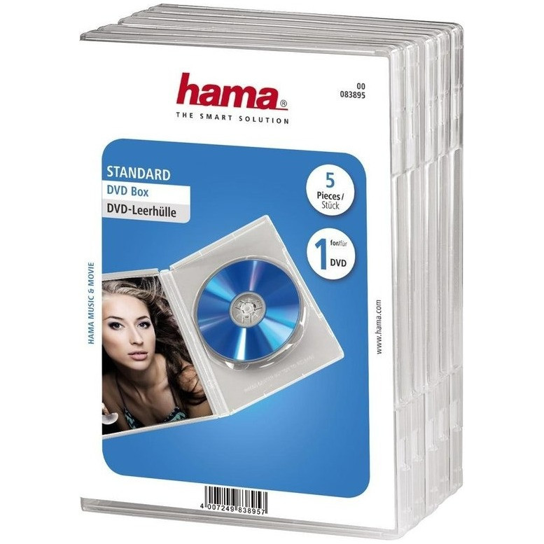 Hama DVD doosje standaard 5-pack TV accessoire Transparant