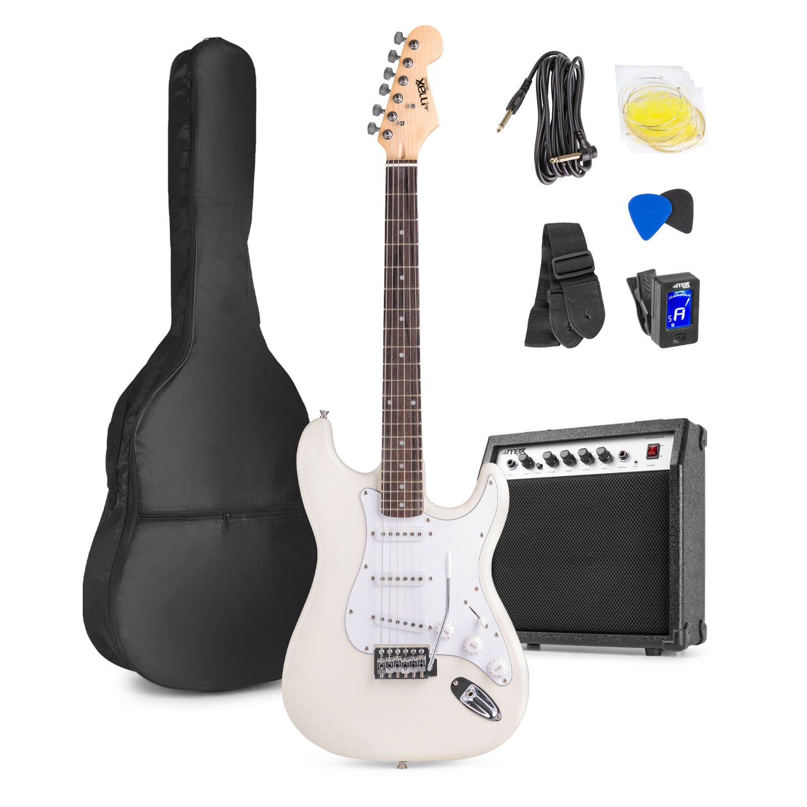 MAX GigKit elektrische gitaar starterset met o.a. 40W versterker - Wit