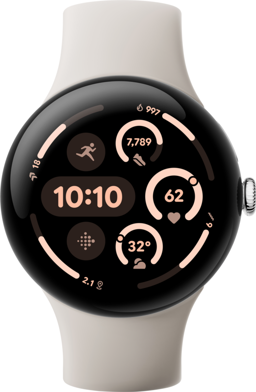 Google Pixel Watch 3 Zilver/Crème 45mm