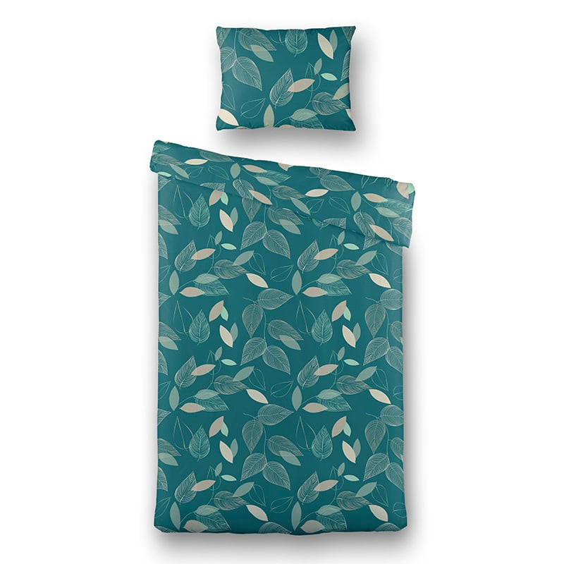 Dekbedovertrek Luna - Tweepersoons (200x220 cm) - Groen 80% polyester 20% katoen - Dessin: Natuur - Luna Bedding - Dekbed-Discounter.nl