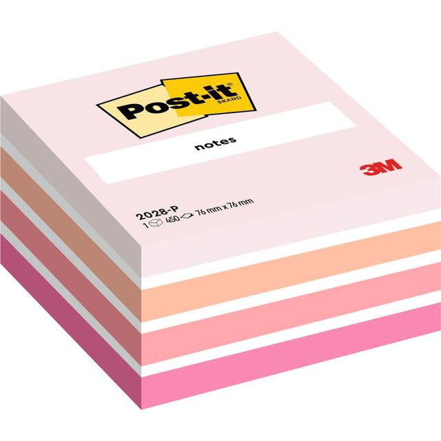 Post-it Notes kubus, 450 vel, t 76 x 76 mm, roze