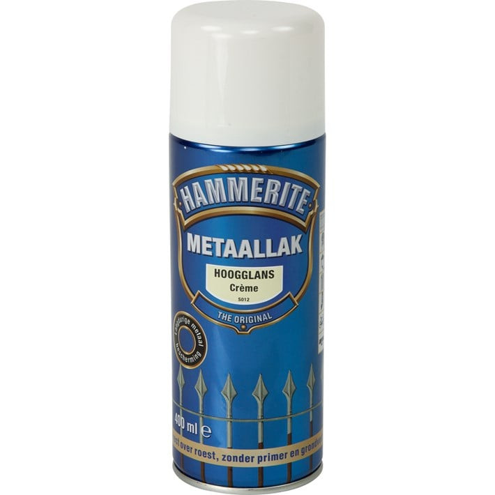 Hammerite Metaallak Direct over Roest Hoogglans Spuitbus - 400 ml S012 Creme