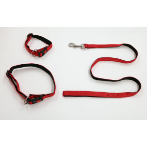 Nylon halsband of looplijn gevoerd rood Band 20 mm