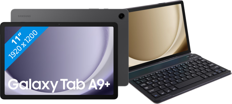 Samsung Galaxy Tab A9 Plus 11 inch 128GB Wifi Grijs + Just in Case Toetsenbord Hoes QWERTY