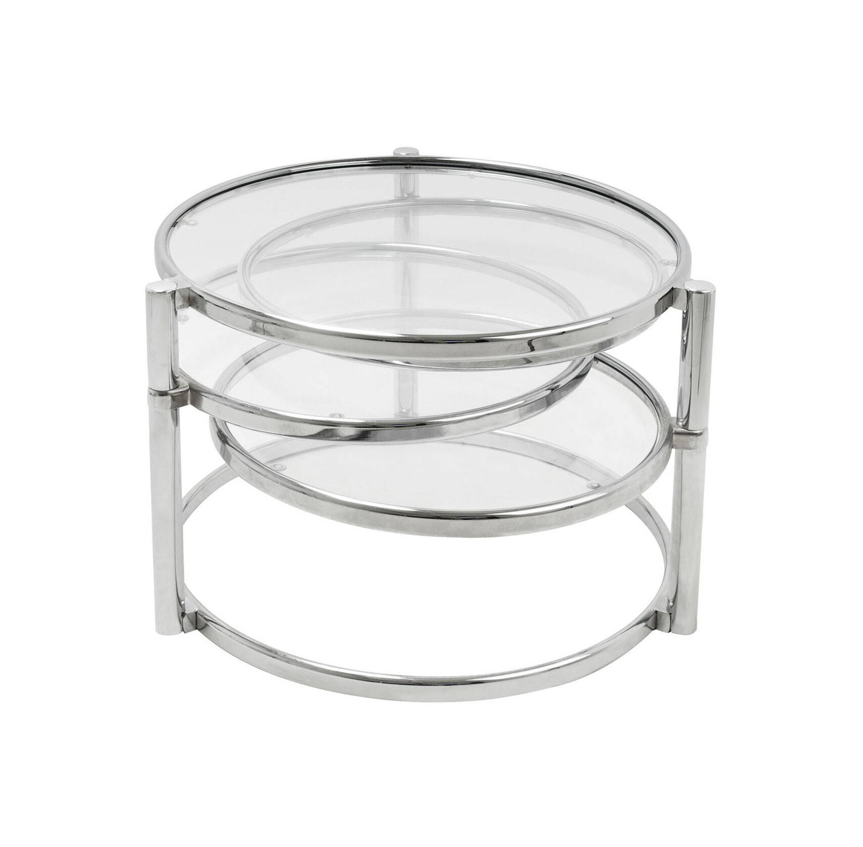 Leitmotiv Bijzettafel Tripple Swivel ø60cm - Chroom - Rond