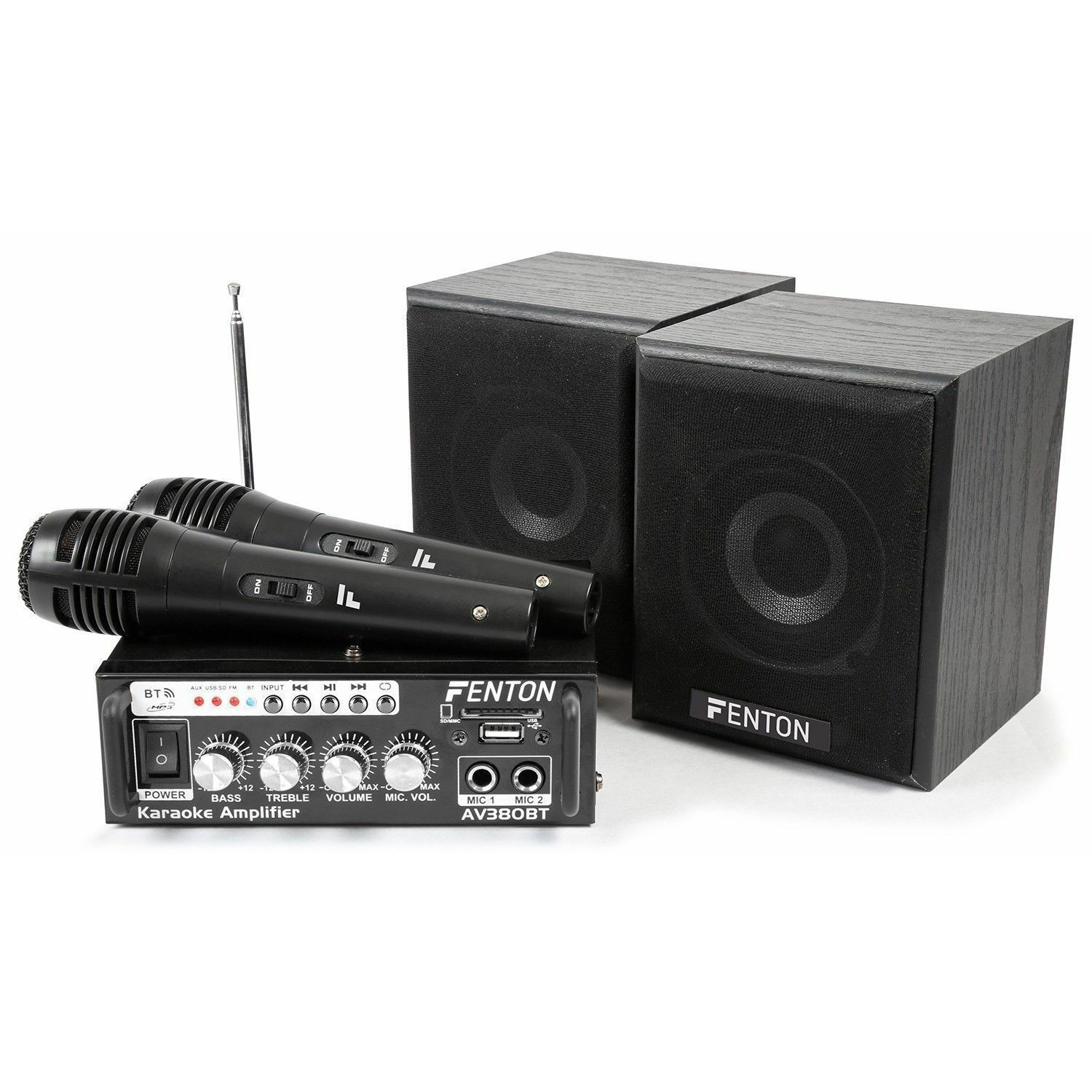 Fenton AV380BT Karaoke set met USB en Bluetooth - Plug&Play