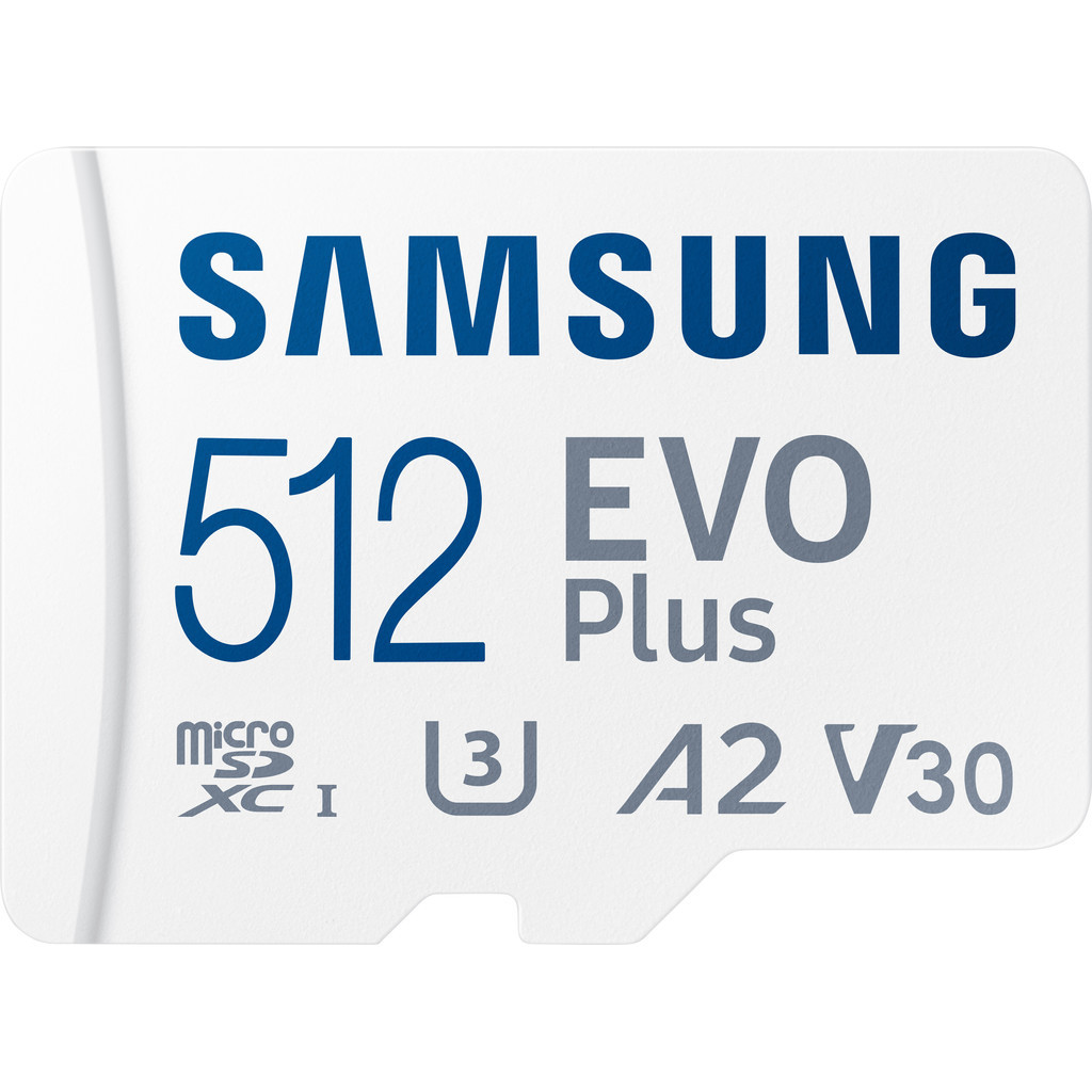 Samsung EVO Plus 512GB microSDXC UHS-I U3 130MB/s Full HD &4K UHD MemoryCard with Adapter