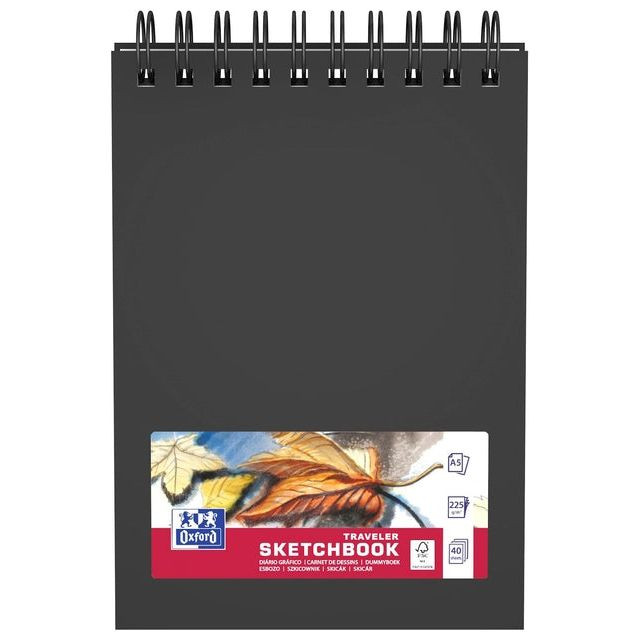 Schetsboek Oxford A5 40vel 225gr spiraal | 5 stuks