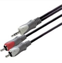 Scanpart audio kabel 3.5mm jack - 2xRCA 1,5m Mini jack kabel