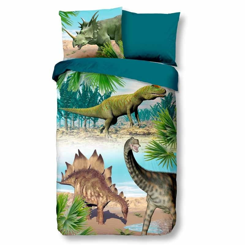 Kinderdekbedovertrek Dekbedovertrek Dino - 200x140 cm Meerkleurig - Dessin: Dieren - Good Morning - Dekbed-Discounter.nl