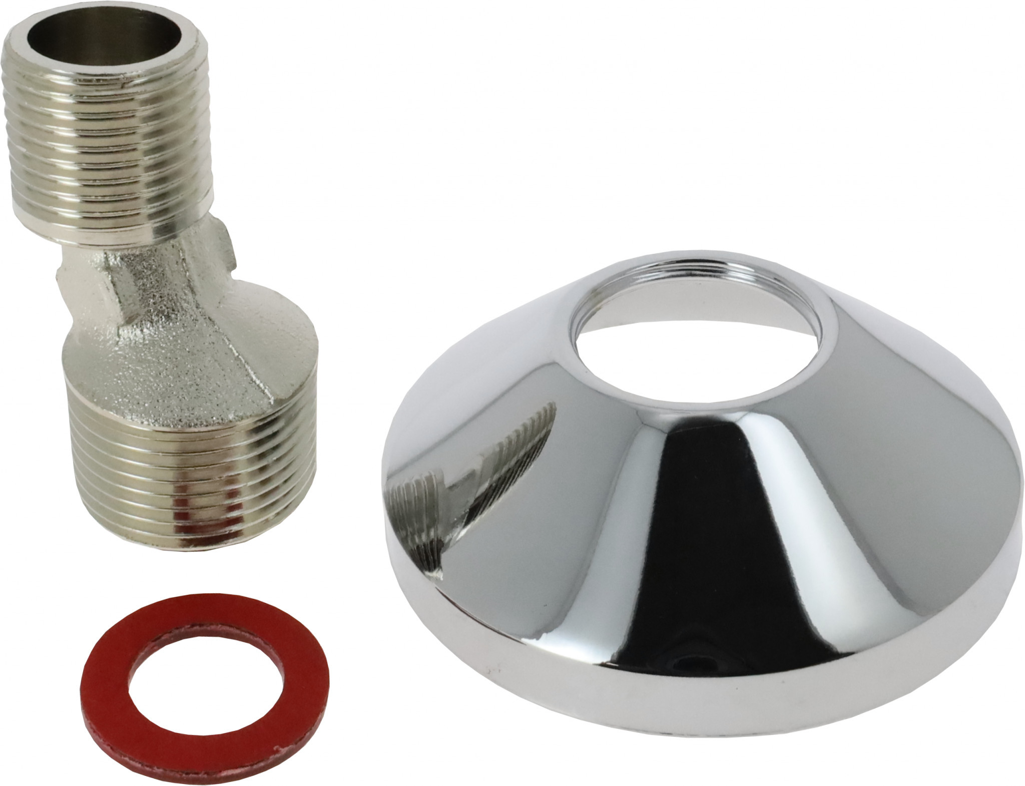 Bonfix Sanitaire aansluitkoppeling S-koppeling sprong 11,5 mm 3/4 x 1/2 - met verchroomde rozet en fiberring