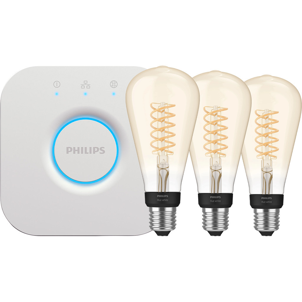 Philips Hue Filament White Edison XL 3-pack + Bridge