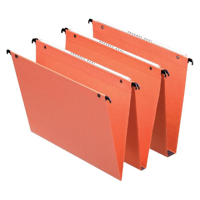 Hangmap Esselte Orgarex Dual verticaal 345x245x30mm oranje | Omdoos a 25 stuk