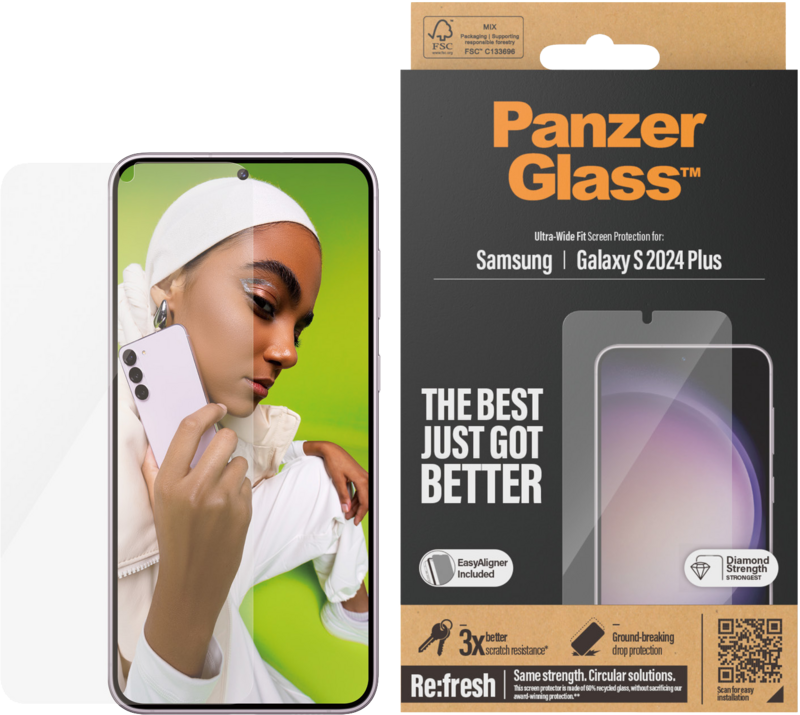 PanzerGlass Ultra-Wide Fit Samsung Galaxy S24 Plus Screenprotector Glas