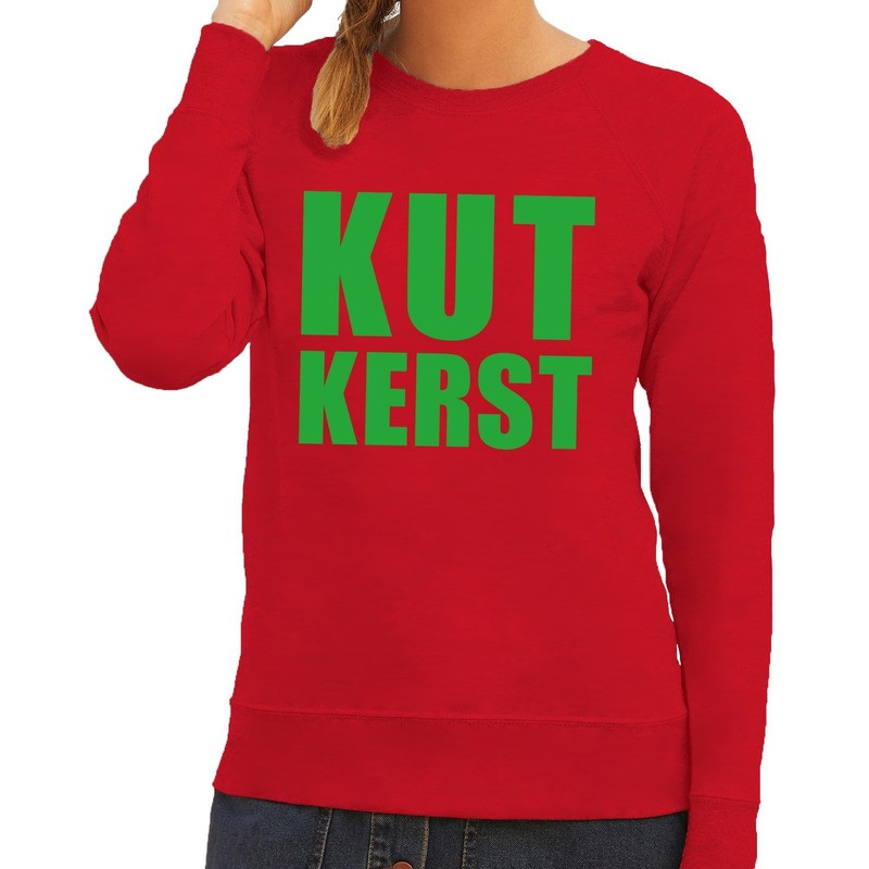 Foute kersttrui Kut Kerst rood voor dames