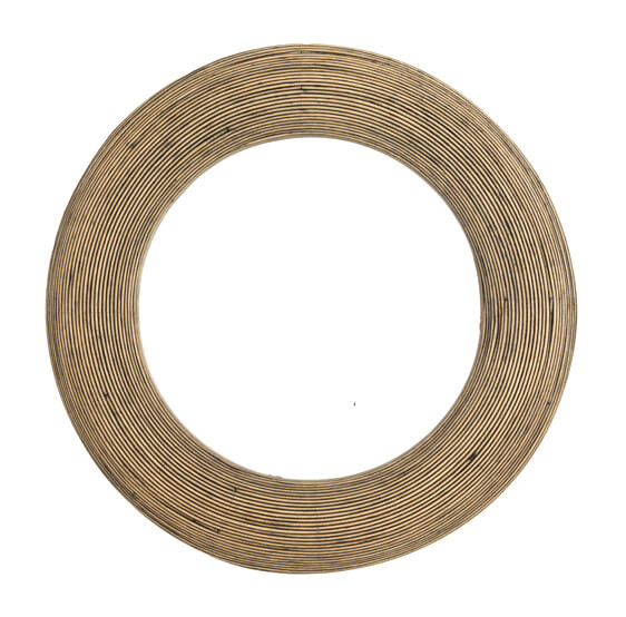 Light & Living Ronde Spiegel 'Piedre' Rotan, 70cm, kleur Bruin