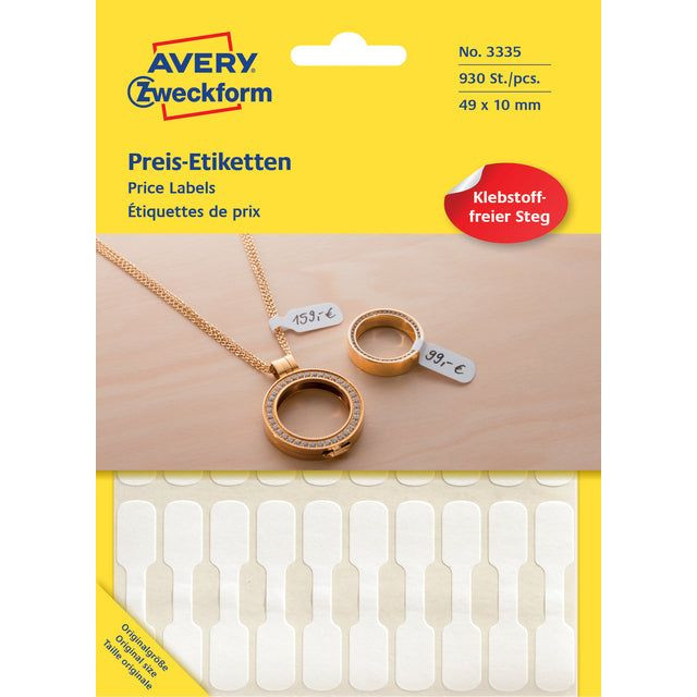 Avery juweliersetiketten, blister met 924 etiketten