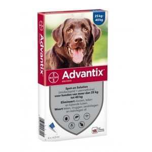 Advantix 400/2000 voor honden van 25 tot 40 kg 3 x 4 pipetten