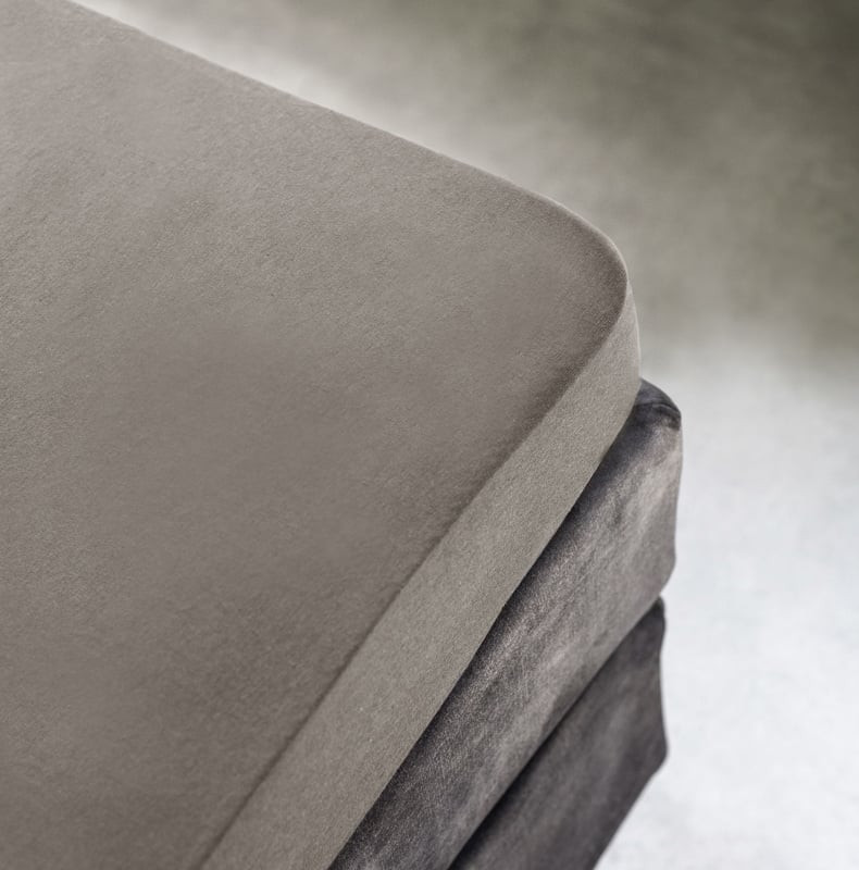 Hoeslaken Egyptisch Katoen Stretch - Topper - Taupe - 100x200 cm - Taupe - Presence - Dekbed-Discounter.nl