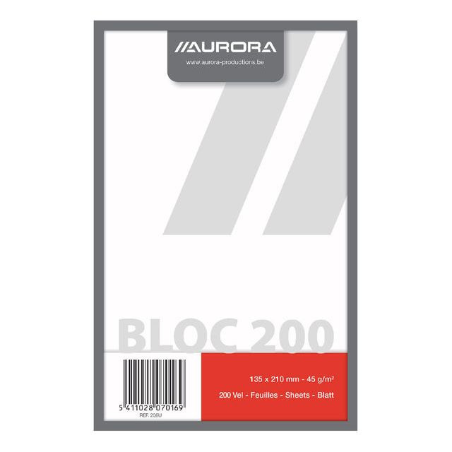 Kladblok Aurora 135x210mm 200vel blanco | 5 stuks