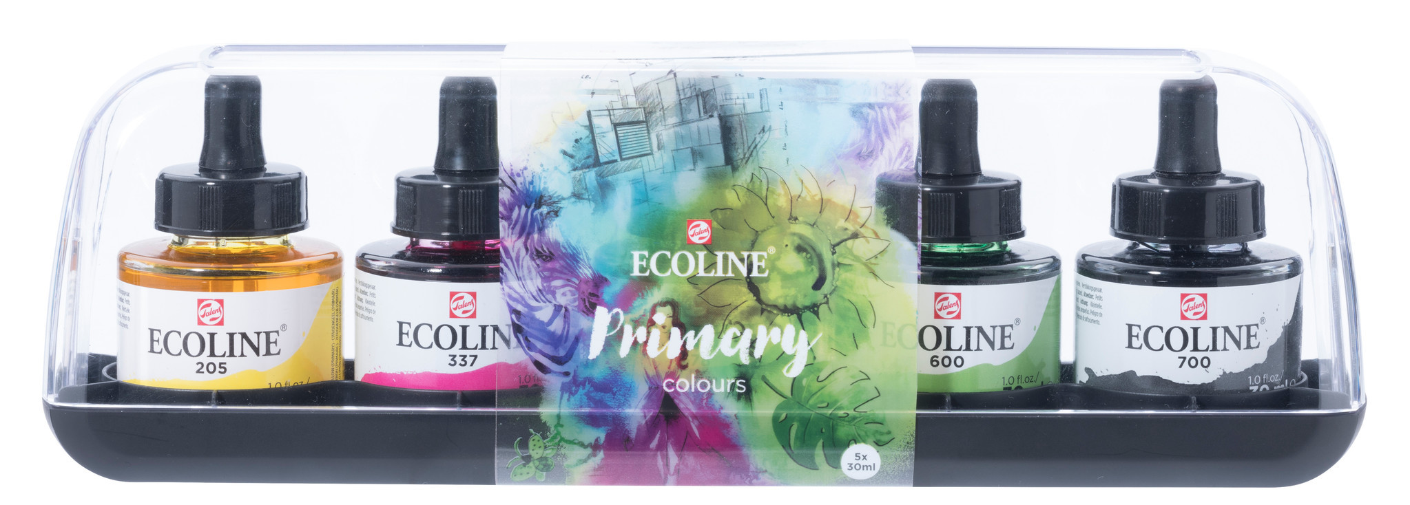 Royal Talens Ecoline Vloeibare Waterverf Set Primair - 5 x 30 ml