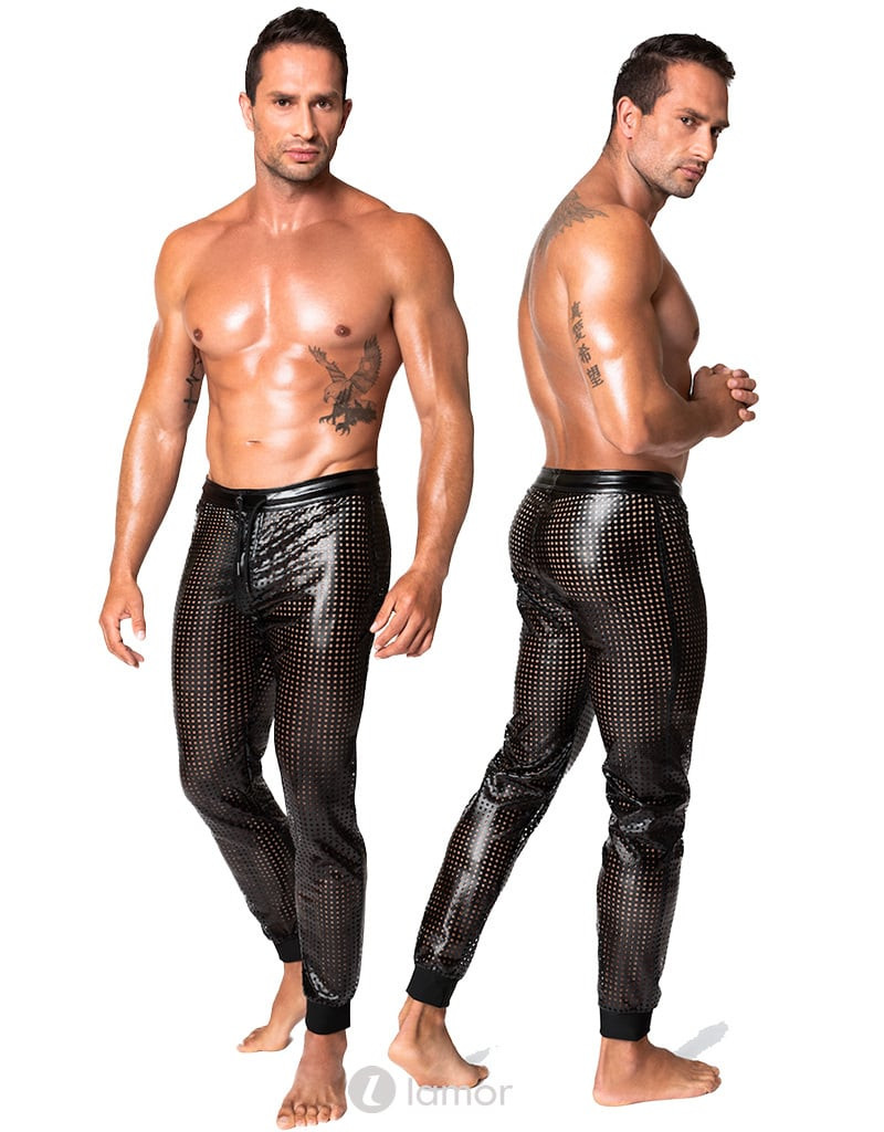 * NOIR handmade Wetlook heren Broek, H078