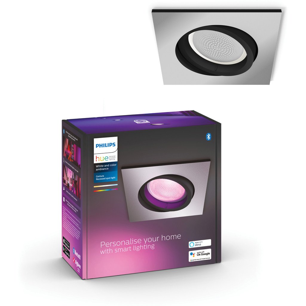 Philips Hue Centura inbouwspot White & Color vierkant Aluminium 1-pack