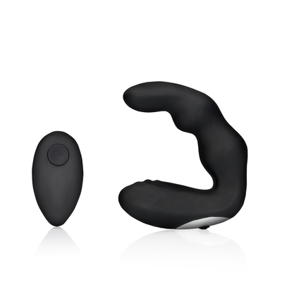 Ouch! by Shots Bent Vibrating Prostate Massager with Remote Control - Black