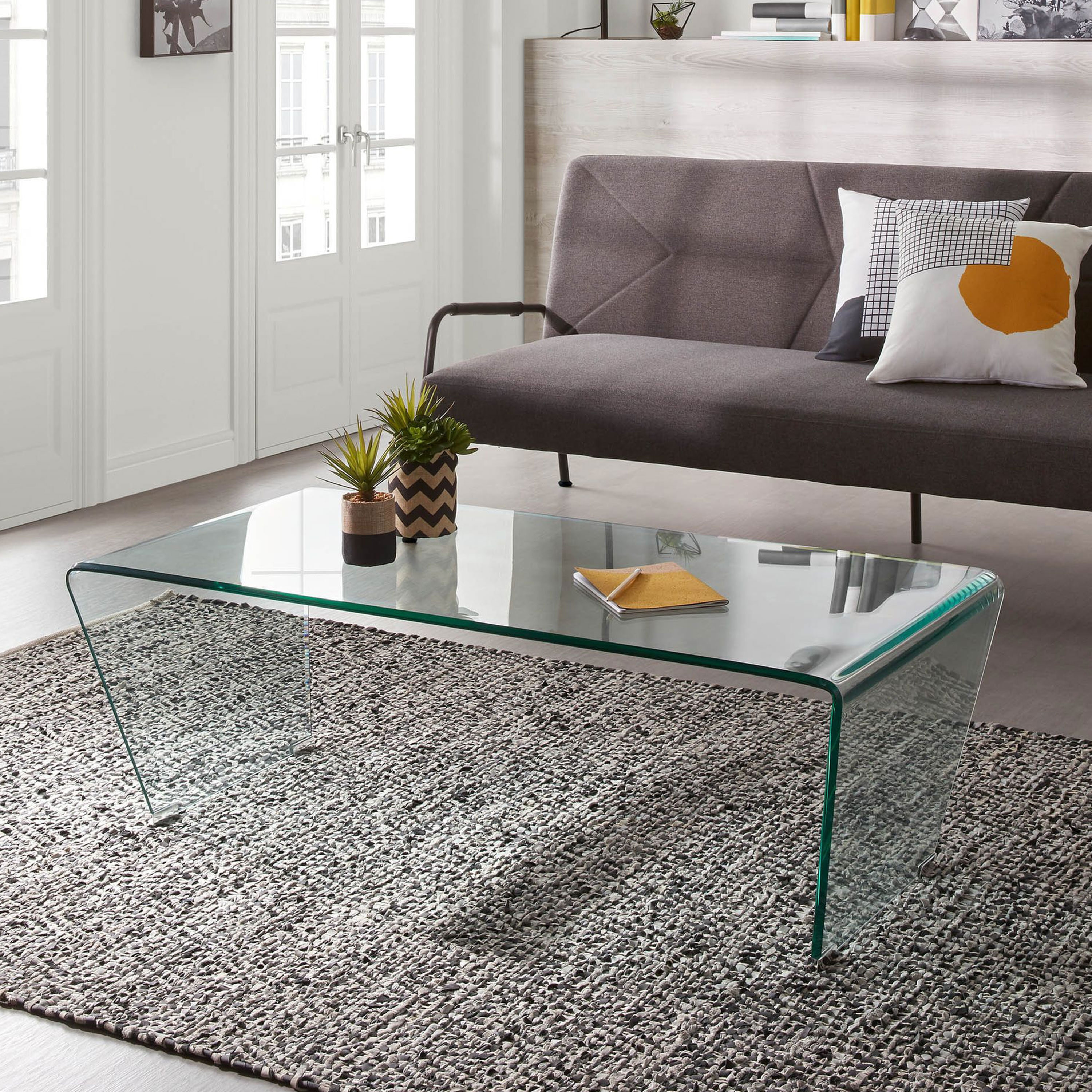 Kave Home glazen salontafel Burano, 120 x 60cm - Transparant