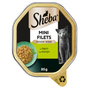 Sheba Mini Filets met konijn in saus natvoer kat (kuipjes 85 g) Per 44 (44 x 85 g)