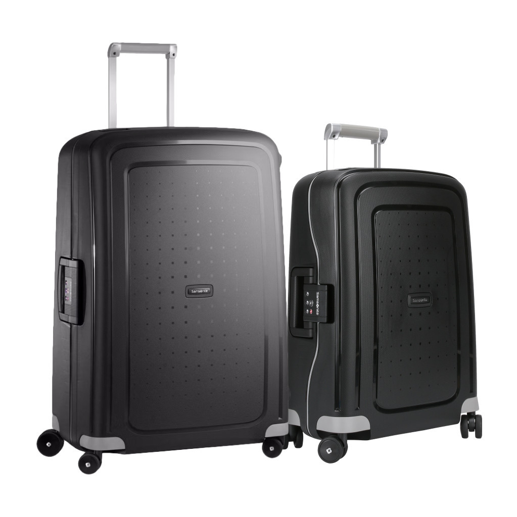 Samsonite S'cure Spinner 75cm Black + 55cm Black kofferset