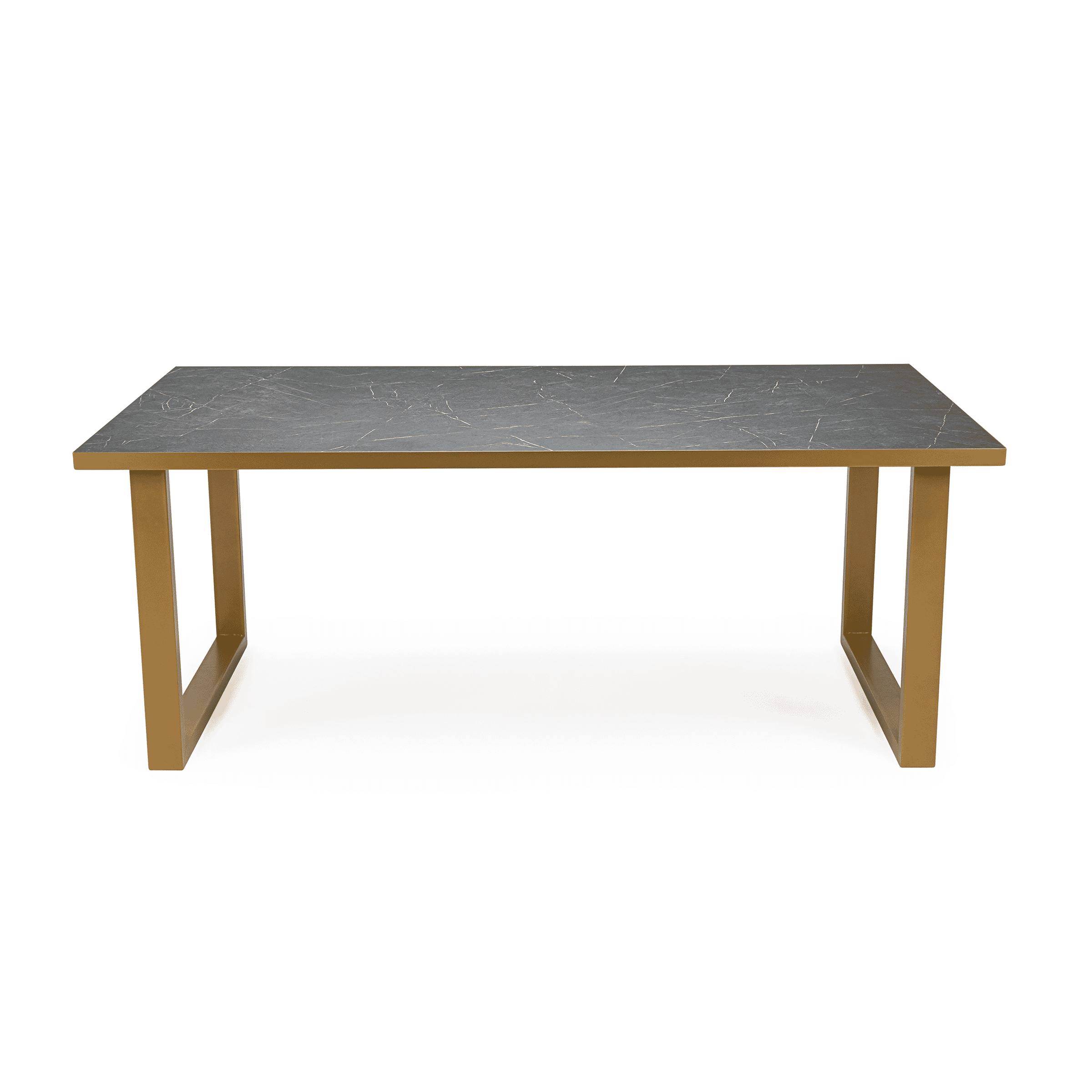 Stalux Eettafel Joop - goud / zwart marmer