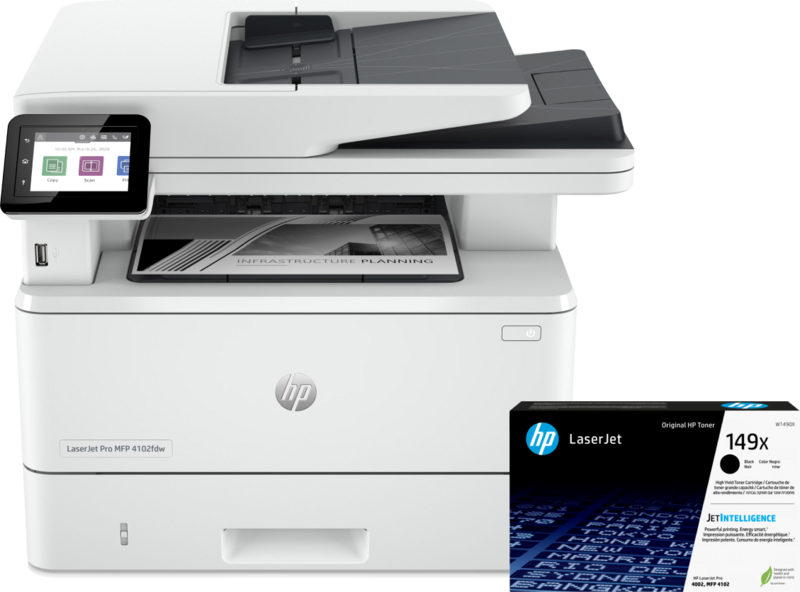 HP LaserJet Pro MFP 4102fdw + 1 extra zwarte XL toner