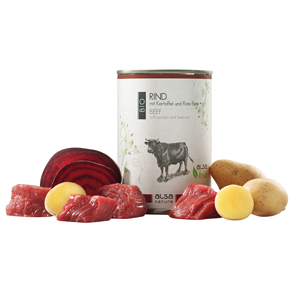 alsa-nature BIO Rund met aardappel en rode bieten, 400 g, Aantal: 400 g