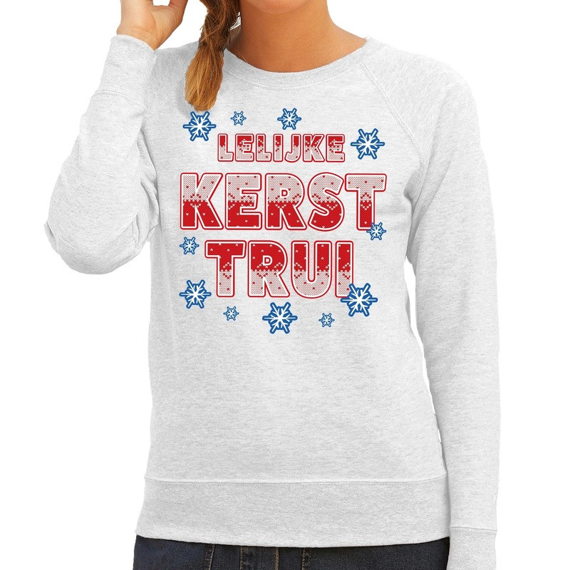 Foute kersttrui / sweater Lelijke kerst trui grijs voor dames