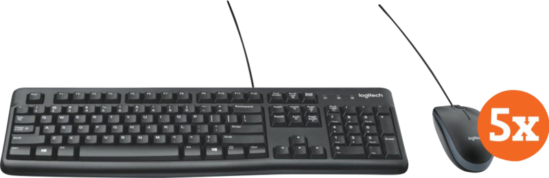 Logitech MK120 Toetsenbord en Muis QWERTY 5-Pack