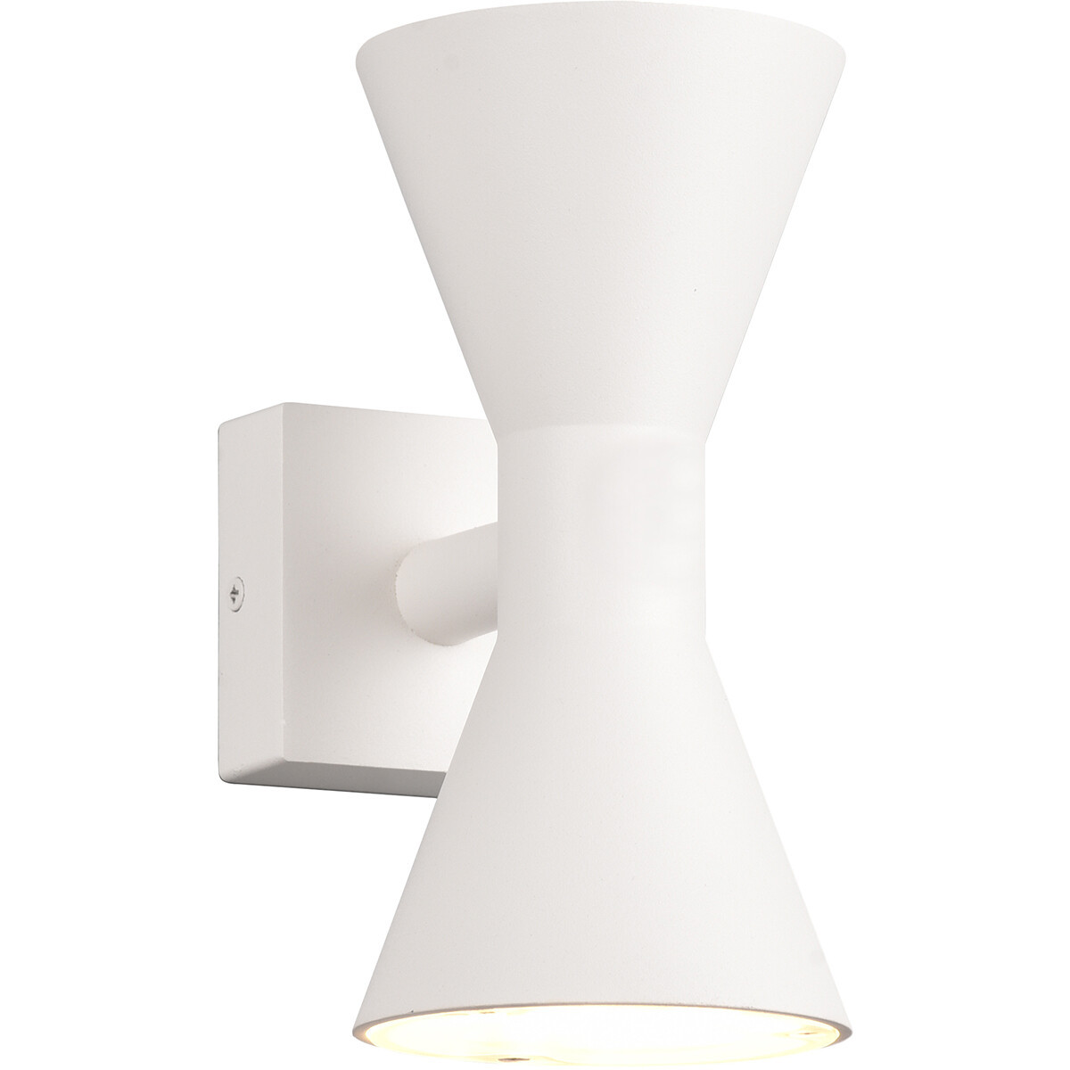 LED Tuinverlichting - Wandlamp Buitenlamp - Trion Ardis Up and Down - GU10 Fitting - Spatwaterdicht IP44 - Rond - Mat Wit - Aluminium